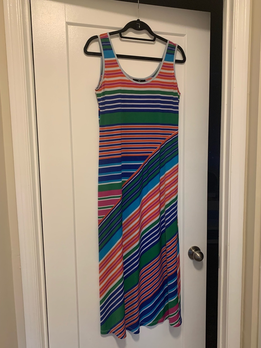 Ronni Nicole 8P Multicolor Striped Tank Maxi Dress